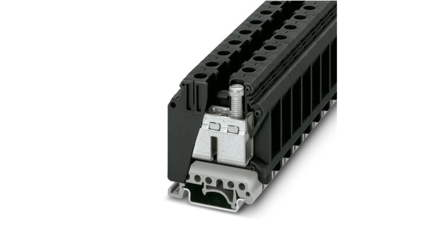 Phoenix Contact UK 35 BK Series Black Feed Through Terminal Block, 35mm², 1-Level, Screw Termination