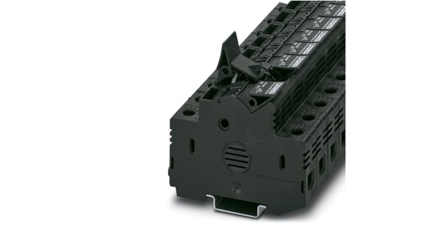 Phoenix Contact UK 10.3-HESILED N 72 Series Black Modular Terminal Block, 16mm², 1-Level, Screw Termination
