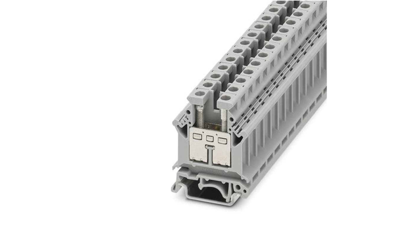 Phoenix Contact UK 16-PR Series Grey Feed Through Terminal Block, 16mm², 1-Level, Screw Termination