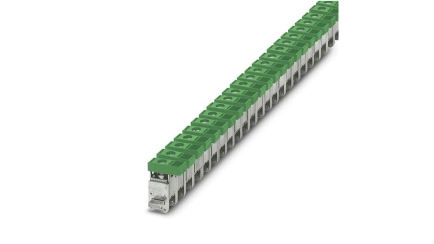 Phoenix Contact AKG 35 GN Series Green Terminal Block, 35mm², 1-Level, Screw Termination