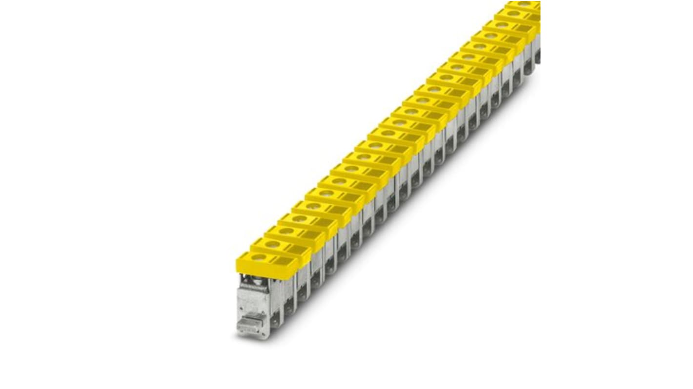 Phoenix Contact AKG 35 YE Series Yellow Terminal Block, 35mm², 1-Level, Screw Termination