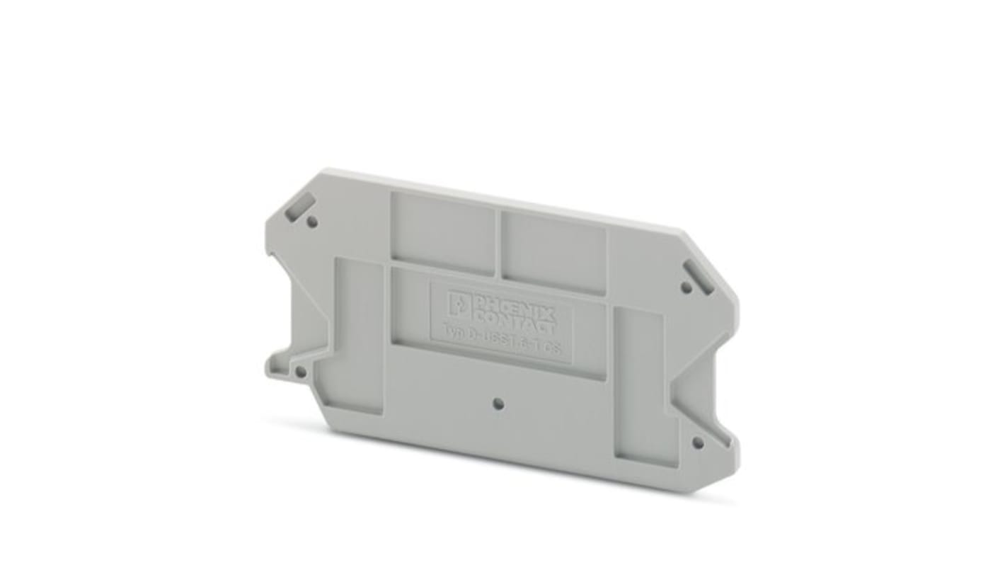 Phoenix Contact D-USST 6-T CS Series End Cover for Use with DIN Rail Terminal Blocks