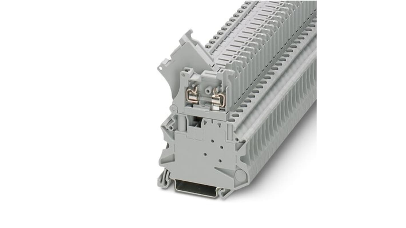 Phoenix Contact UT 4-HESI (5X20) GY Series Grey Modular Terminal Block, 1mm², 1-Level, Screw Termination