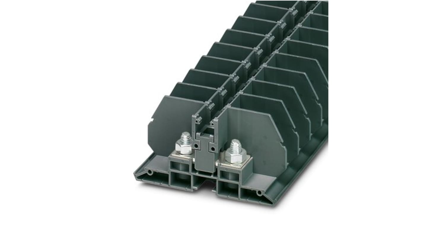 Phoenix Contact RBO 6-F E Series Dark Grey Terminal Block, 35mm², 1-Level, Bolt Termination