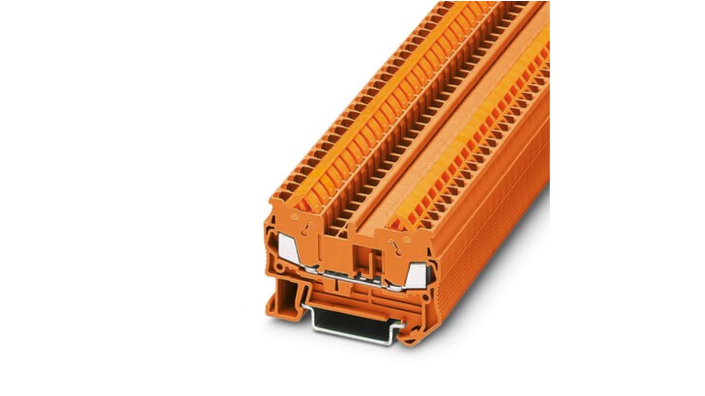 Phoenix Contact QTC 1.5 OG Series Orange Feed Through Terminal Block, 1.5mm², 1-Level, Quick Termination