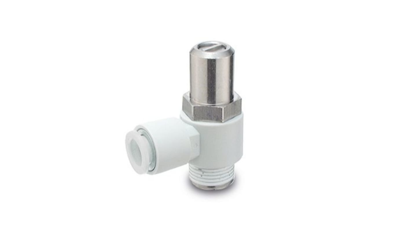 SMC AS1F-T Series Threaded Fitting, M5 Inlet Port x Tube Outlet Port x 4mm Tube Outlet Port, AS Series