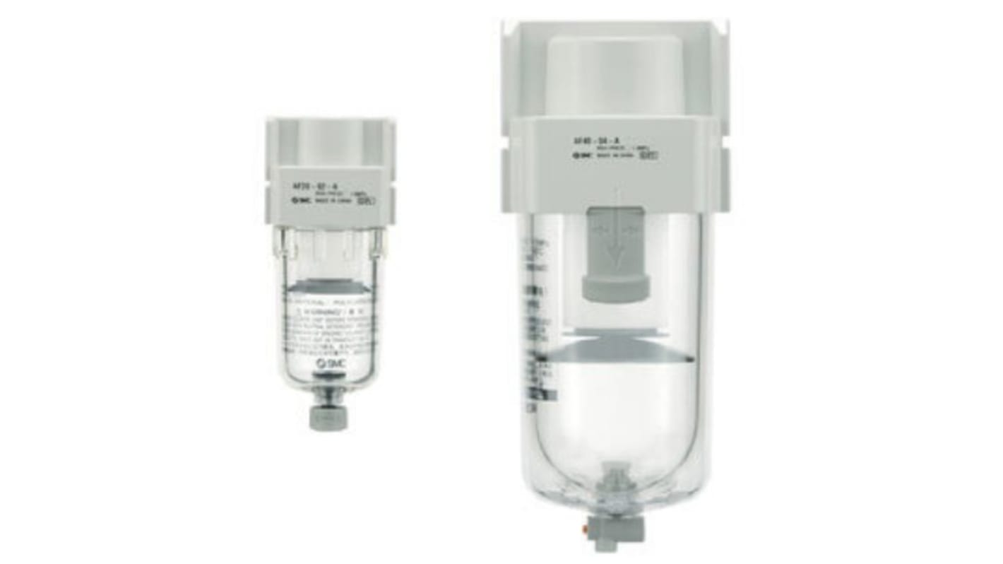 Regulador de filtro de aire SMC serie AF60, G 1, grado de filtración 5μm, presión máxima 10 bares, con purga