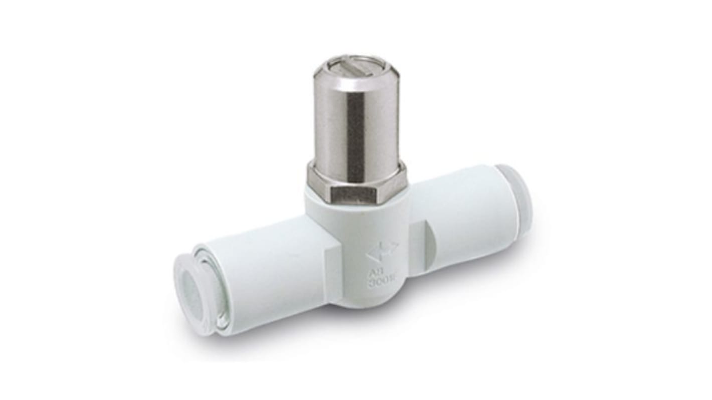 SMC AS1F-T Series Tube Fitting, 4mm Tube Inlet Port x 4mm Tube Outlet Port, Series AS*1F-T
