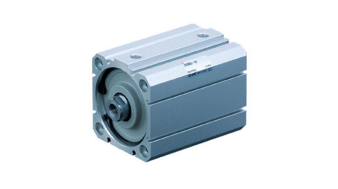 SMC Pneumatic Compact Cylinder - Cylinder Series C55, 100mm Bore, 50mm Stroke, C55 Series, Double Acting