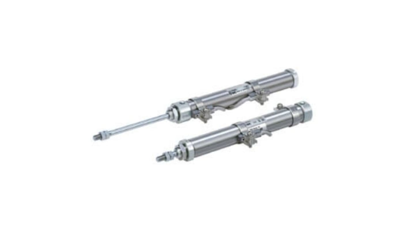 SMC Pneumatic Cylinder - Cylinder Series CJ2, 16mm Bore, 15mm Stroke, CJ2 Series, Single Acting with Return Spring