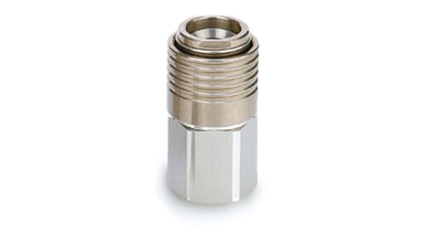 SMC Fluororubber, Stainless Steel Female Pneumatic Quick Connect Coupling, Rc 3/8 R 3/8in Female Thread