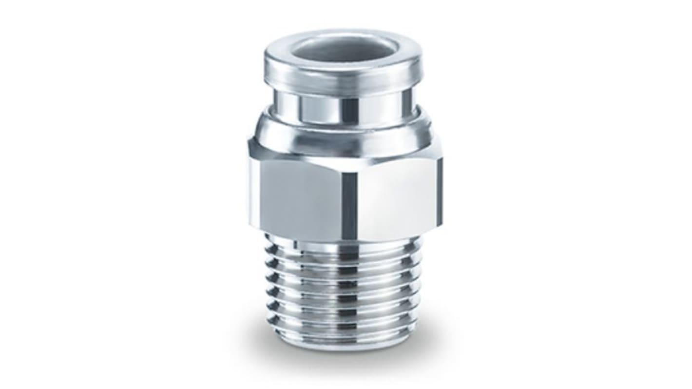 SMC KQB2 Series Male Connector, R 3/8 to 6 mm, Threaded-to-Tube Connection Style, KQB2H06-03S