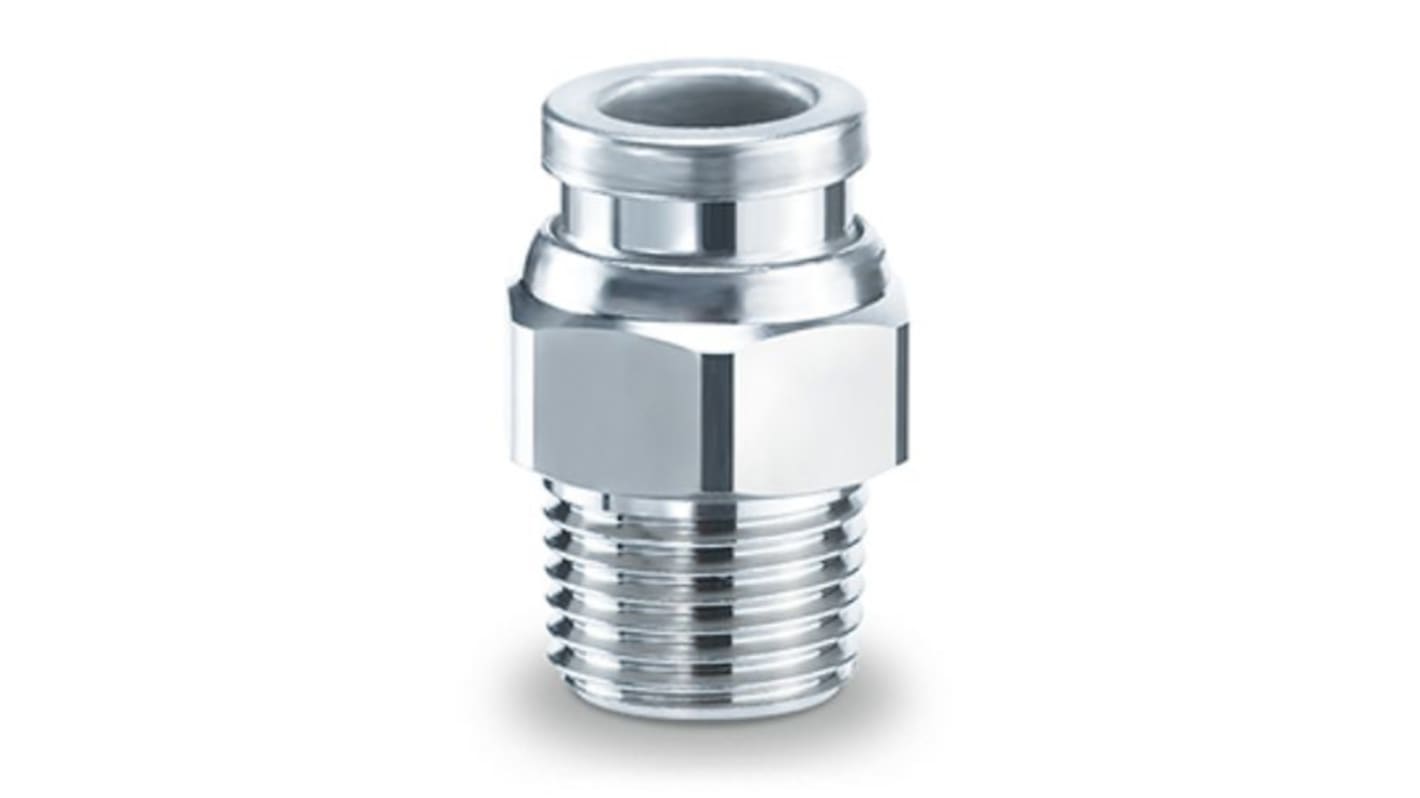 SMC KQB2 Series Male Connector, G 1/8 Male to 8 mm, Threaded-to-Tube Connection Style, KQB2H08-G01