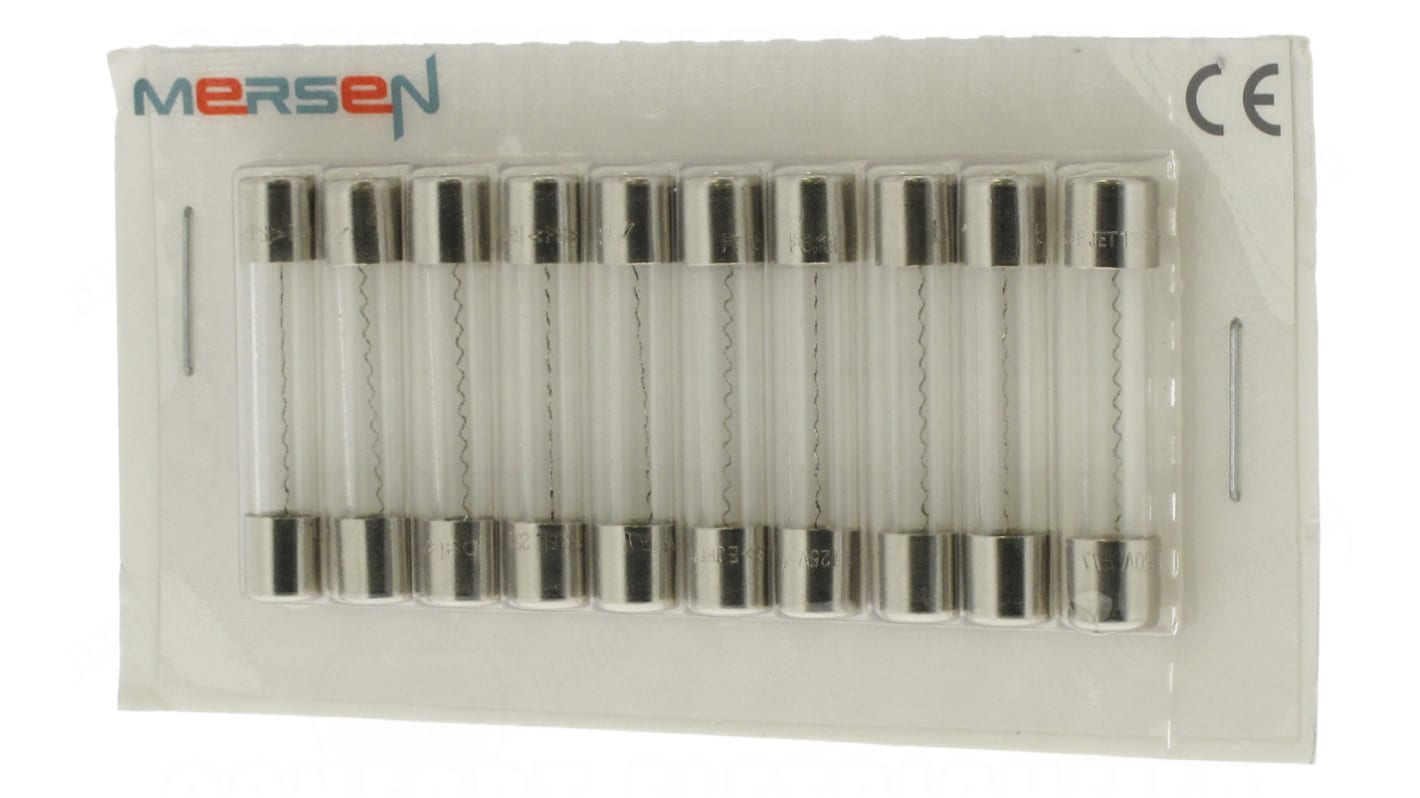 Mersen 3.15A F Glass Cartridge Fuse, 6.3 x 32mm