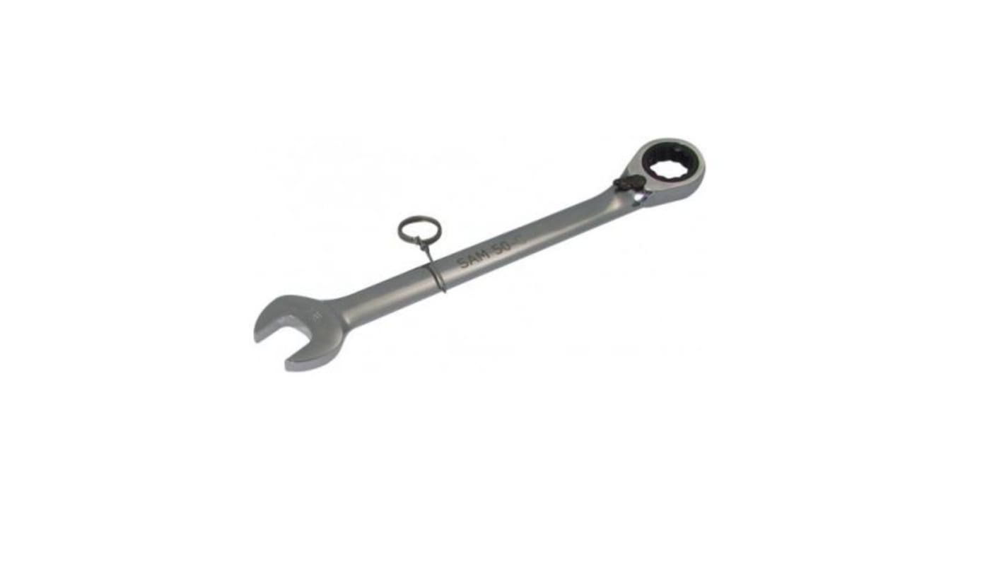 SAM 50 Series Combination Ratchet Spanner, 27mm, Metric, 352.7 mm Overall