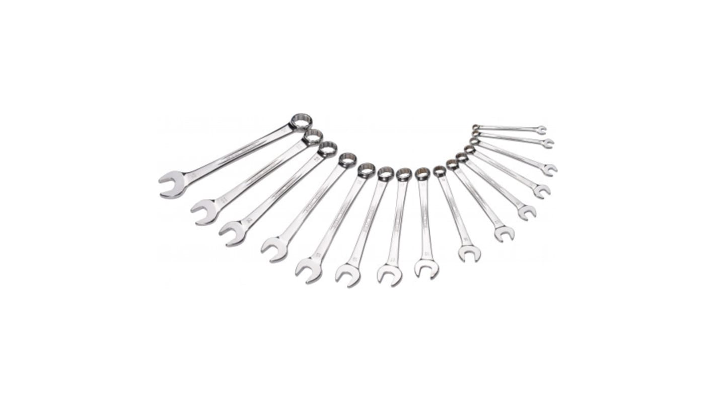 SAM 50N Series 15-Piece Combination Spanner Set, 7 mm, 8 mm, 10 mm, 11 mm, 12 mm, 13 mm, 14 mm, 16 mm, 17 mm, 18 mm, 19