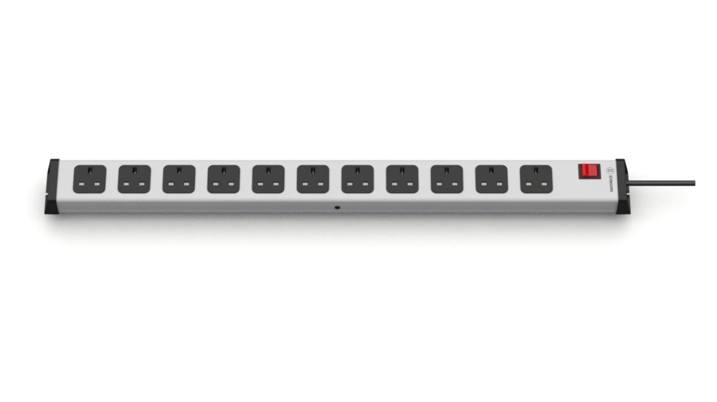 Ehmann Typ G – Britisch Stromverteilungseinheit, 11-fach , UK-Netzstecker, 3m Kabel, 230 V, / 13A, Wandmontage