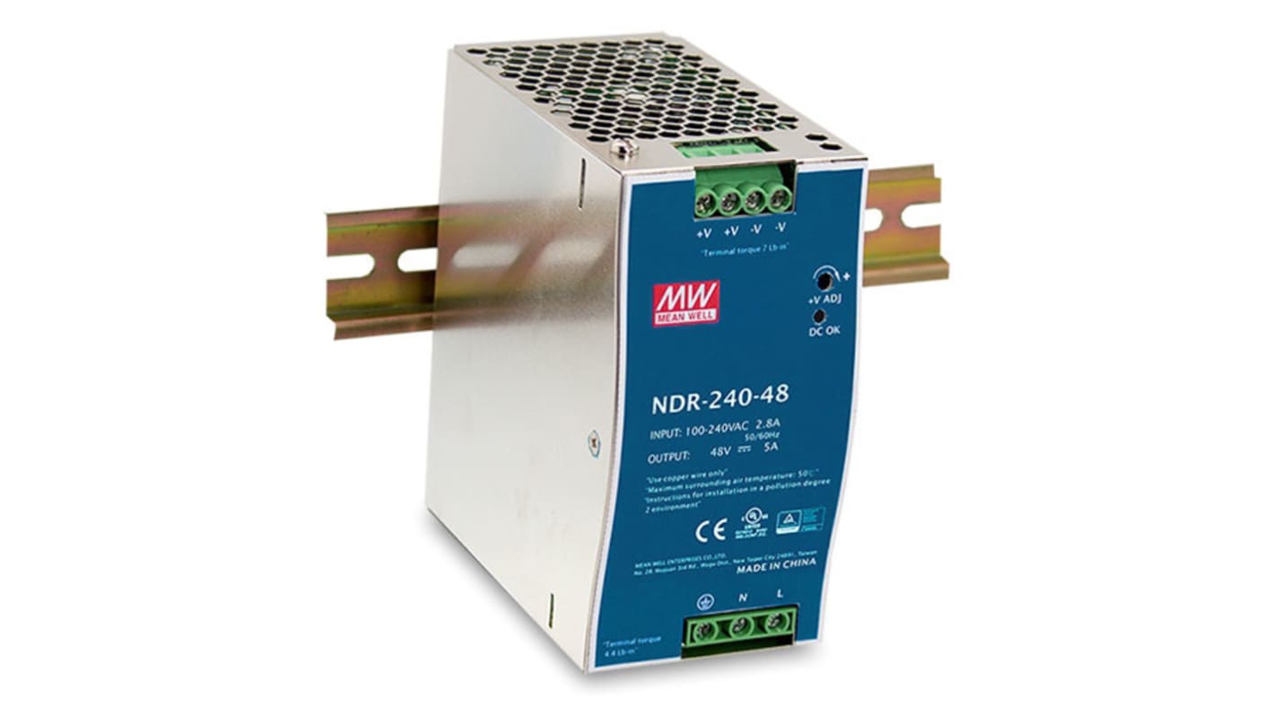 Alimentation pour rail DIN D-Link, série NDR-240, 48V c.c.out 5A, 240W