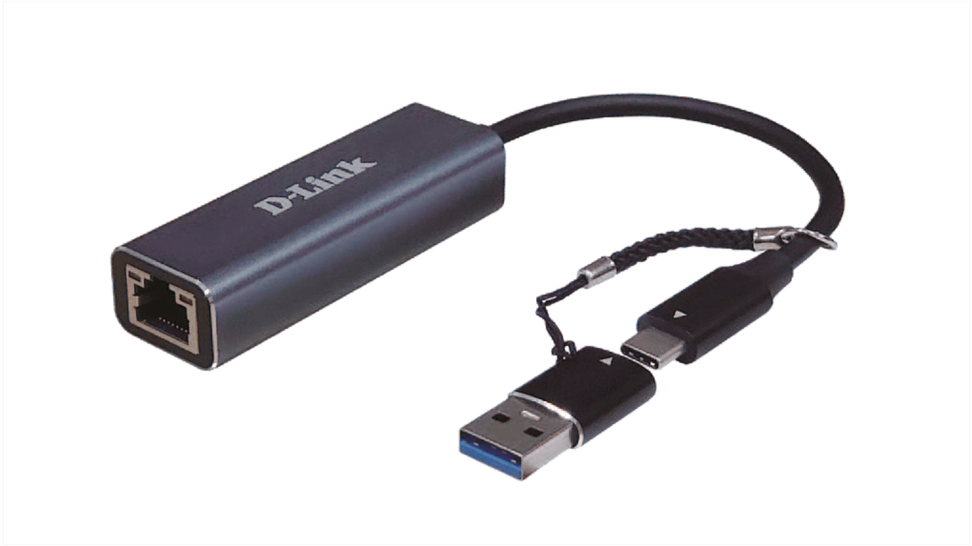 DUB2315 DLink 2 Port USB Adapter USB C RJ45 to USB C 2500Mbit/s Network Speed RS
