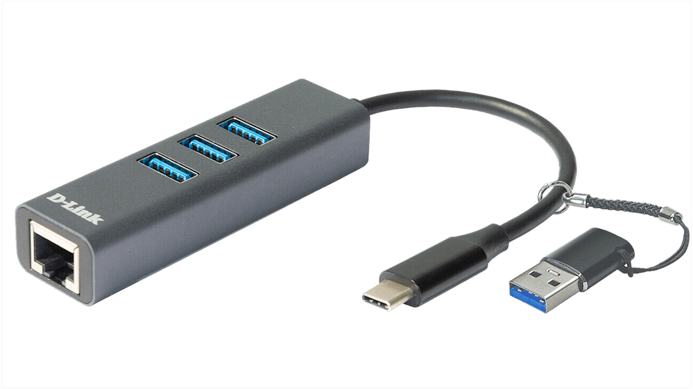 D-Link USB-Ethernet-Adapter Buchse USB C A RJ45 B USB C Anschluss 5