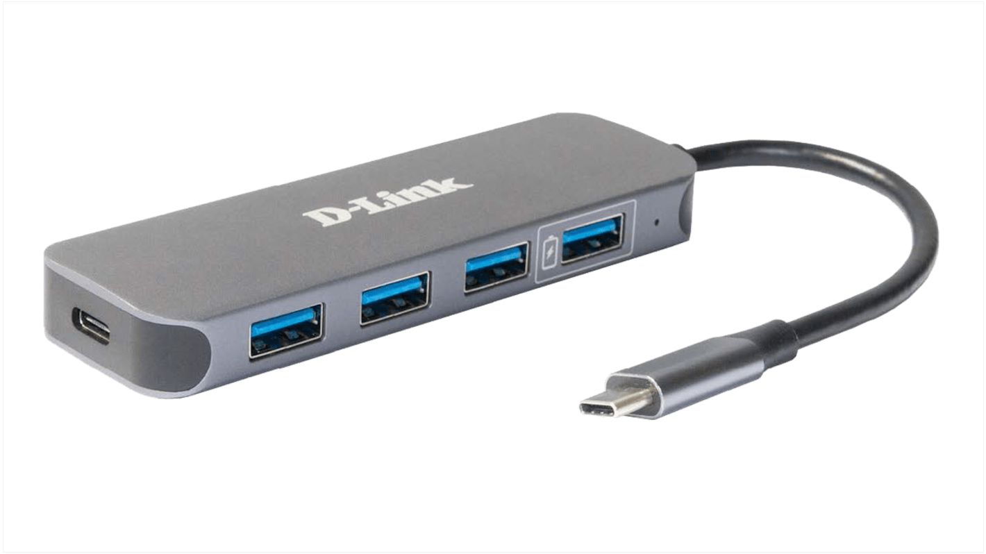 D-Link 5 Port USB 1.1, USB 2.0, USB 3.0 USB C USB C Hub, USB Bus Powered, 118 x 35 x 13mm