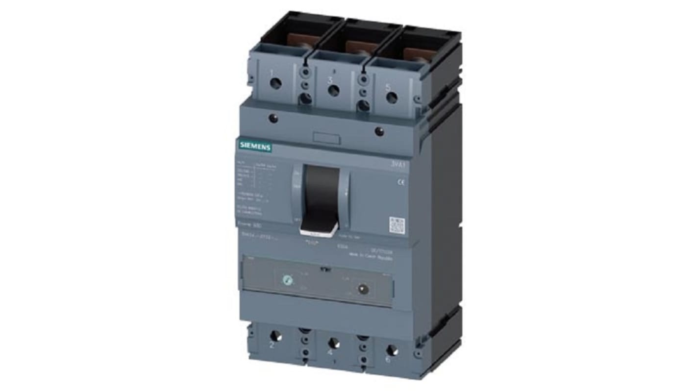 Siemens, SENTRON MCCB 3P 500A, Breaking Capacity 36 kA, Fixed Mount