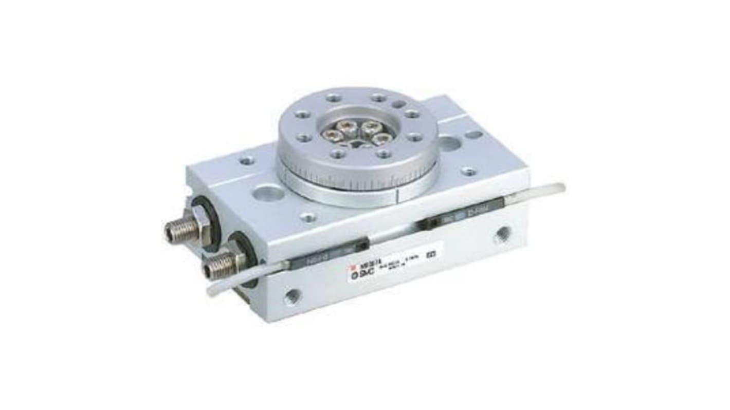 Attuatore rotante pneumatico SMC, foro da 2mm, rotazione di 0 → 190°, 7 bar max