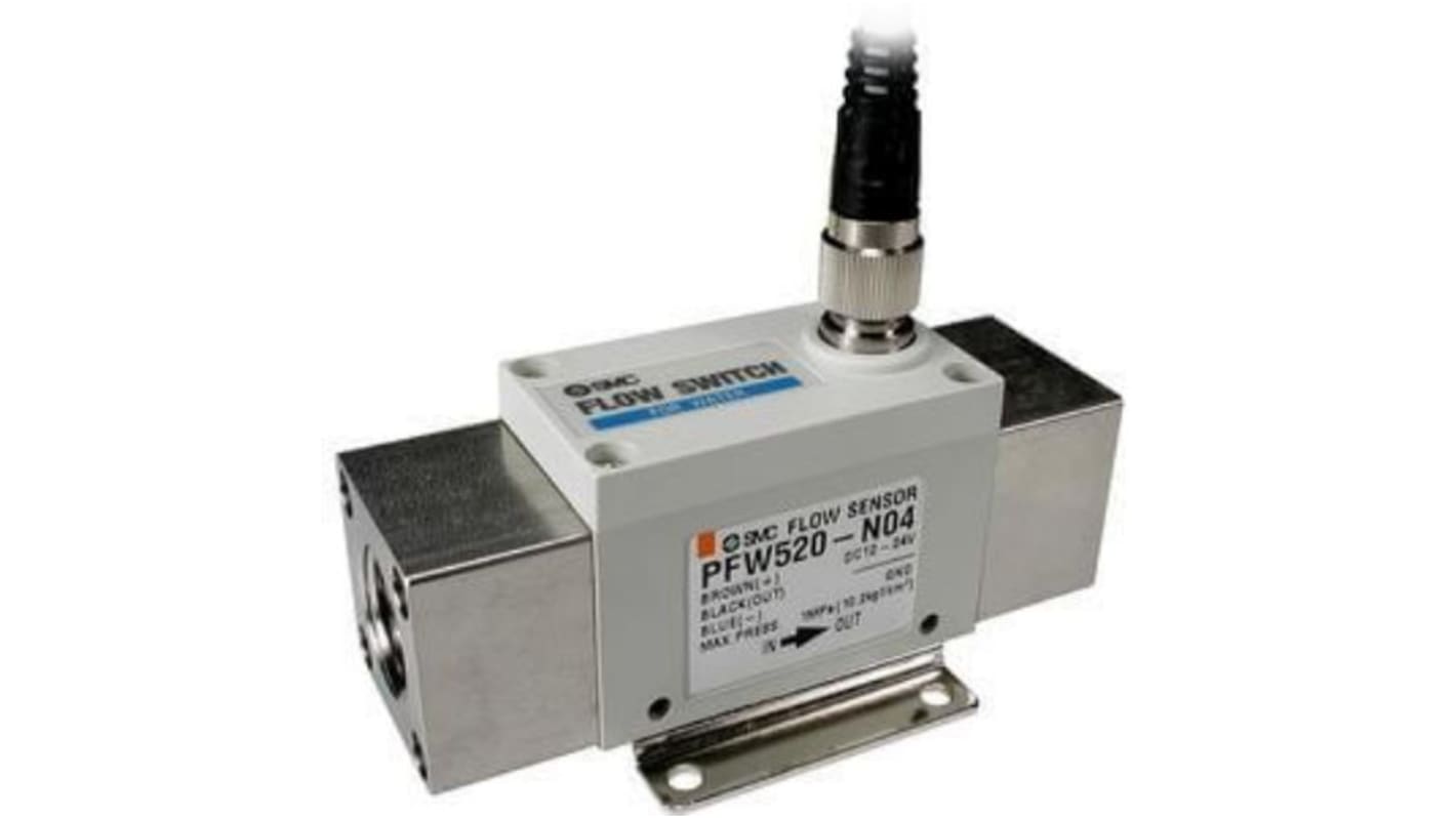 SMC PF2W Series Digital Flow Switch For Water Flow Switch for Air, Gas, Water, 0.5 l/min Min, 4 L/min Max