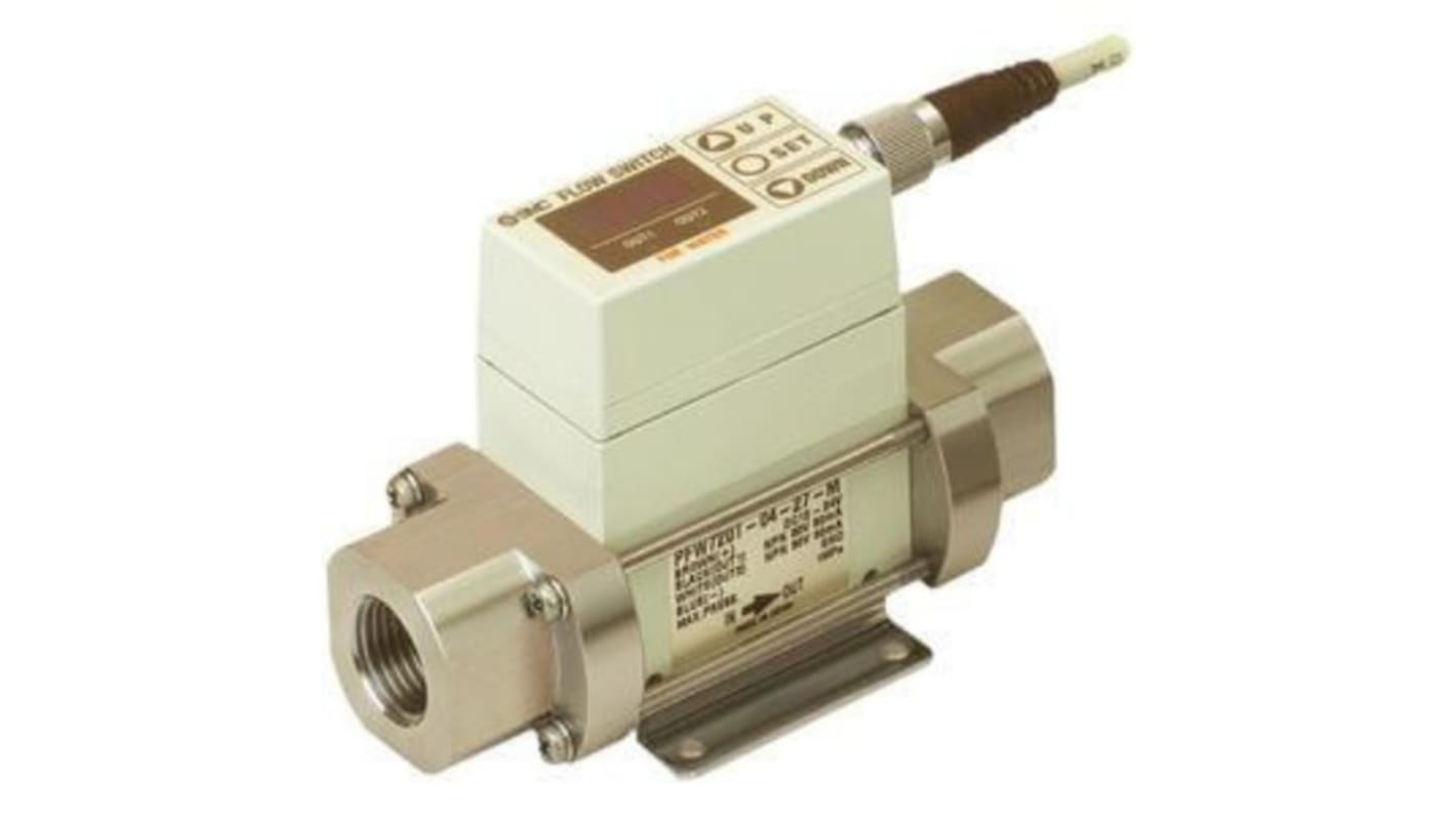 SMC PF2W Series Digital Flow Switch For Water Flow Switch for Air, Gas, Water, 0.5 l/min Min, 4 L/min Max