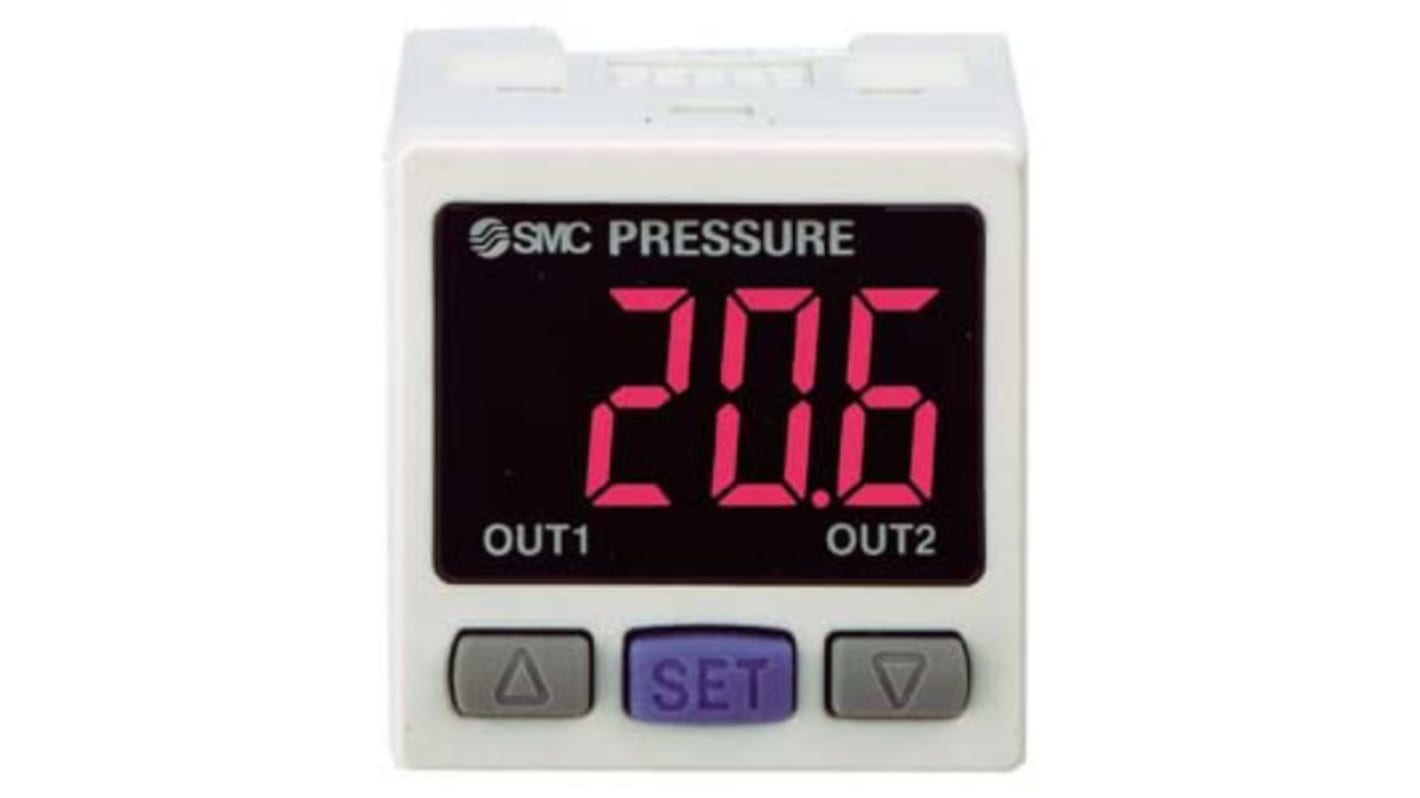 Contrôleur capteur de pression SMC PSE, PNP x 2, IP40, IP65, 4 → 20mA, 1 → 5V