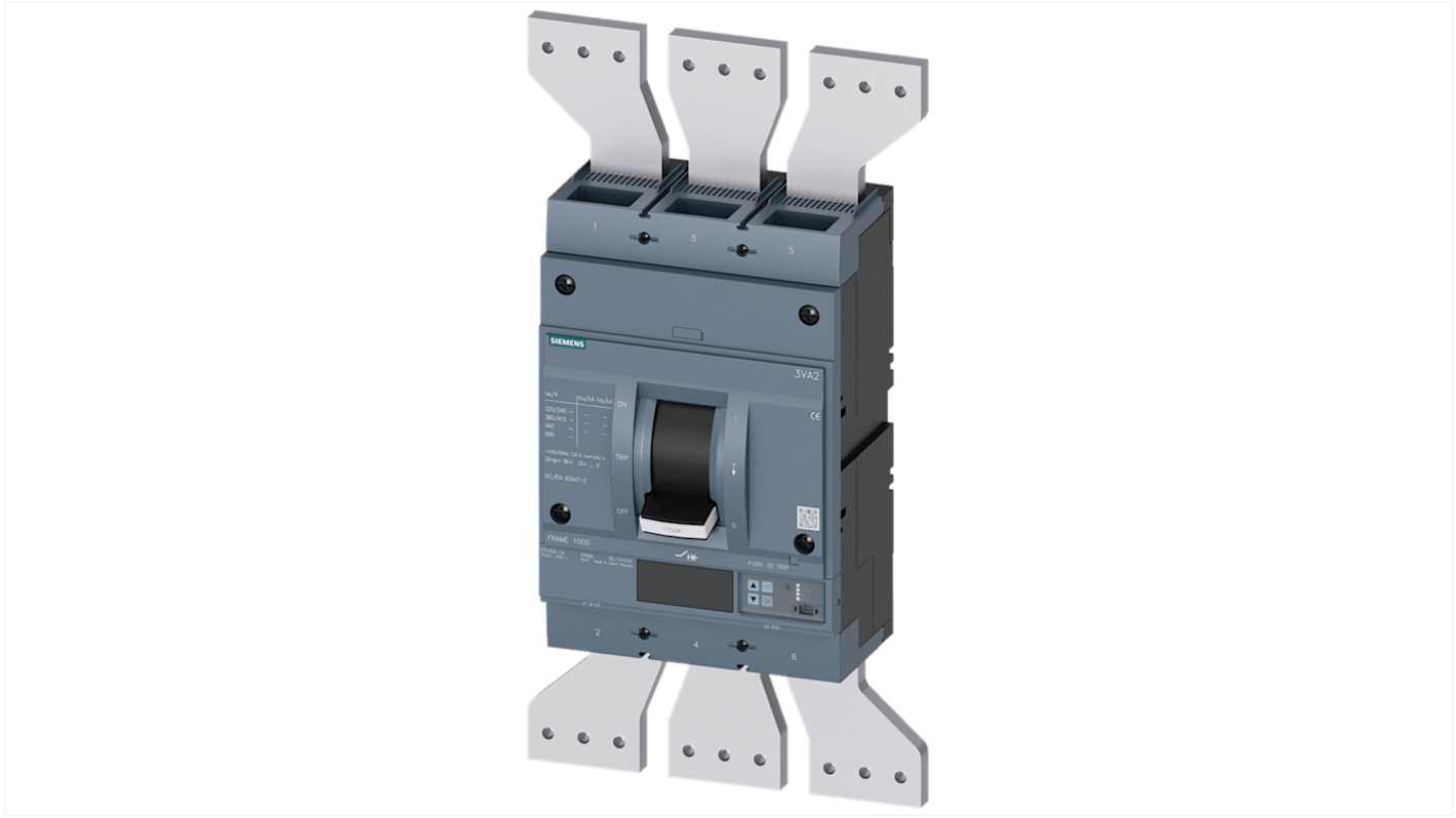 Interruttore magnetotermico scatolato 3VA2612-5JP32-0AA0, 3, 1.25kA, potere di interruzione 25 kA, Fissa