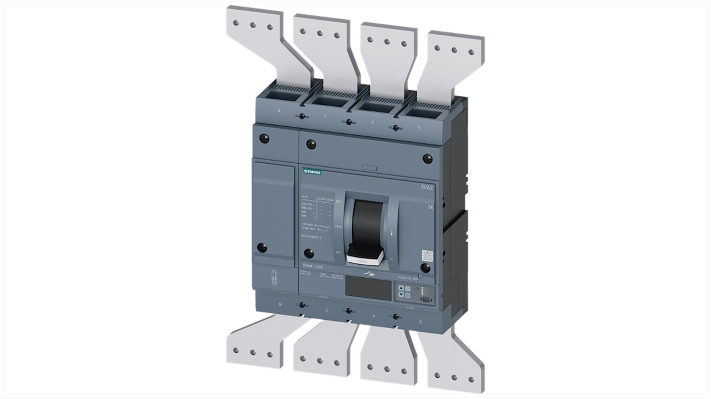Interruttore magnetotermico scatolato 3VA2612-5JP42-0AA0, 4, 1.25kA, potere di interruzione 25 kA, Fissa