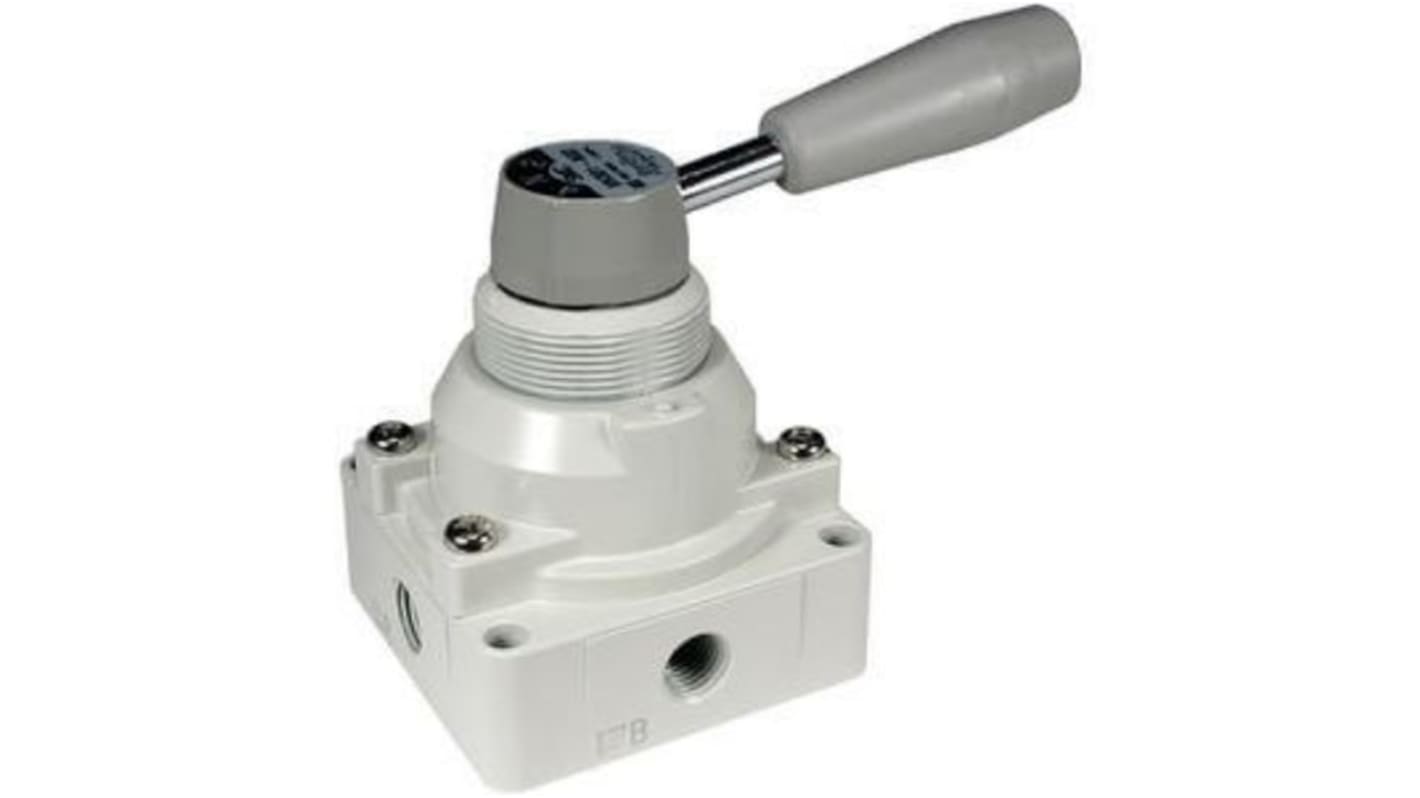 SMC Twist Selector (3 Position) 2 Position Hand Valve Pneumatic Manual Control Valve VH Series, G 3/8, 3/8in, Series VH