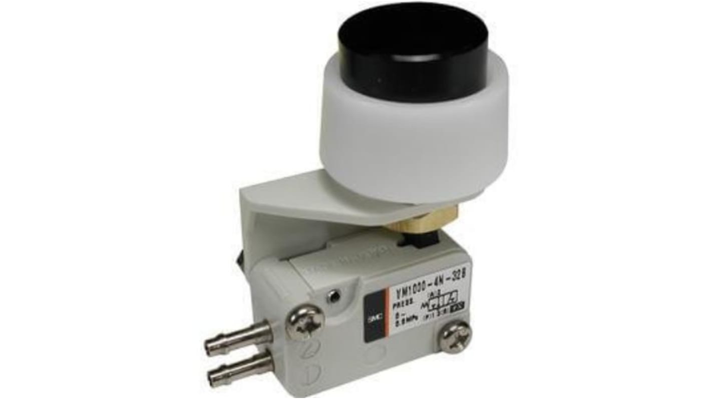 SMC Push Button 3 ports Micro Mechanical Valve Mechanical Valve VM1000 Series, One-Touch Fitting 4 mm, 4mm,