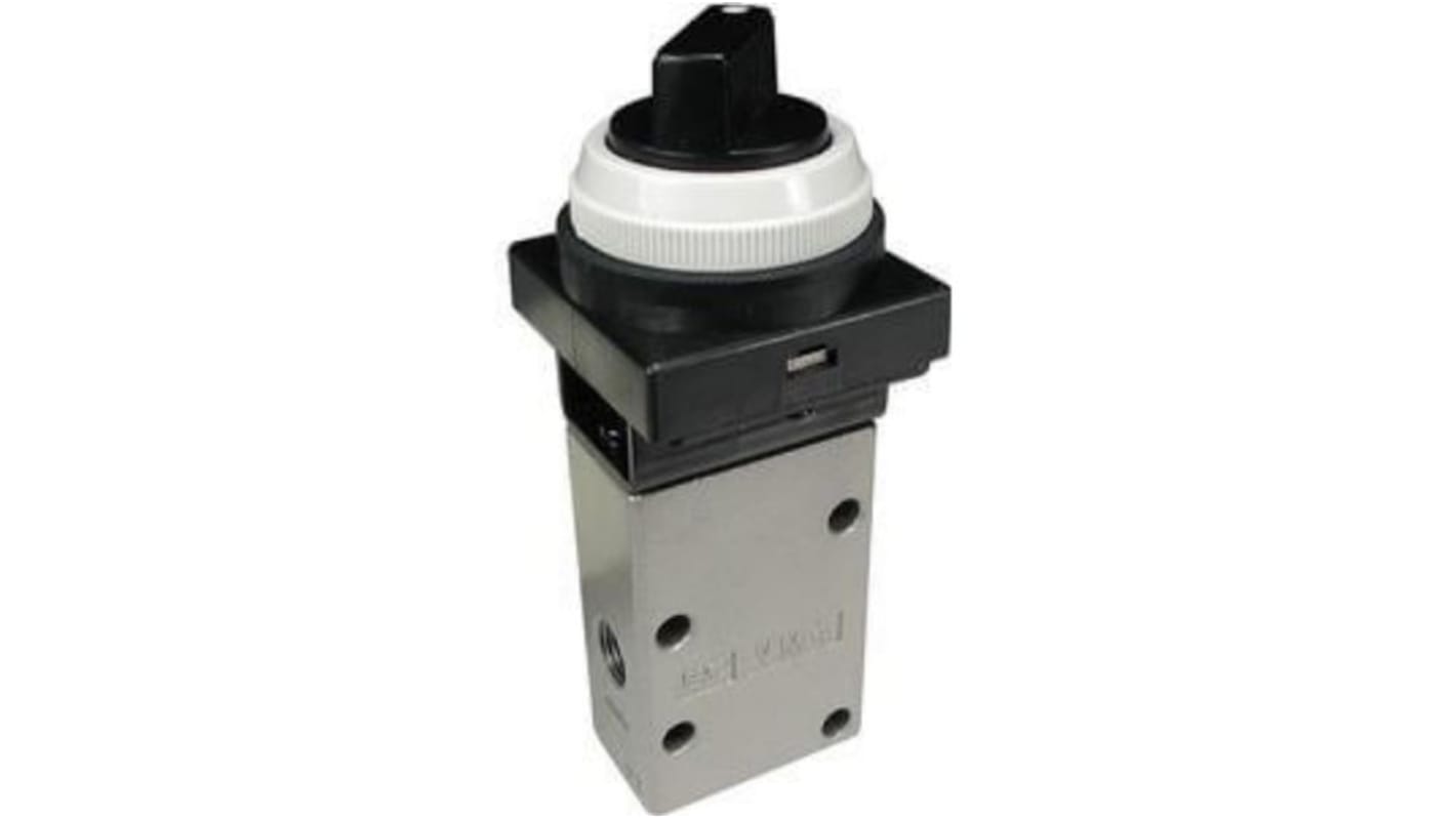 Válvula mecánica 3 Port Mechanical Valve SMC, Control mediante Selector de Llave, Rc 1/8, Presión Máxima 8bar