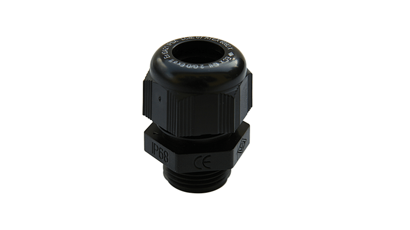 SIB SIB-TEC Series Black Polyamide Cable Gland, M12 Thread, 4mm Min, 6.5mm Max, IP68