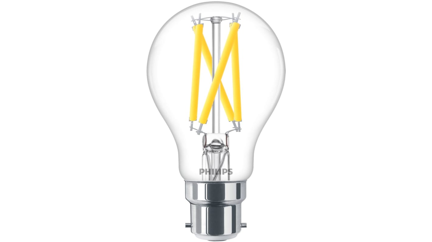 Ampoule LED B22 Philips, 7,2 W, 2200/2700K, Lueur chaude, gradable