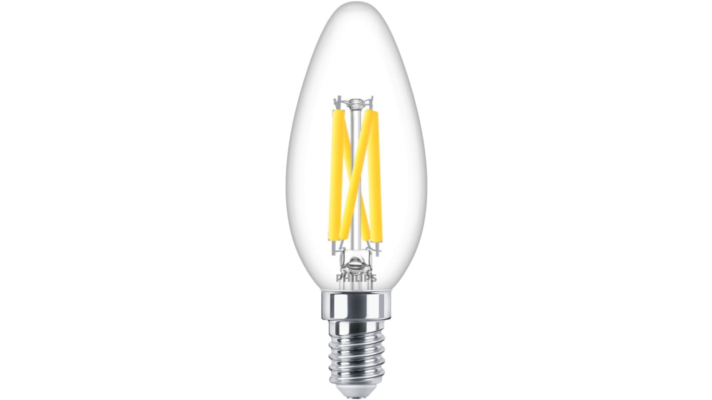 Philips MASTER, LED-Birne, Kerze dimmbar, 3,4 W, E14 Sockel, 2200/2700K warmweiß