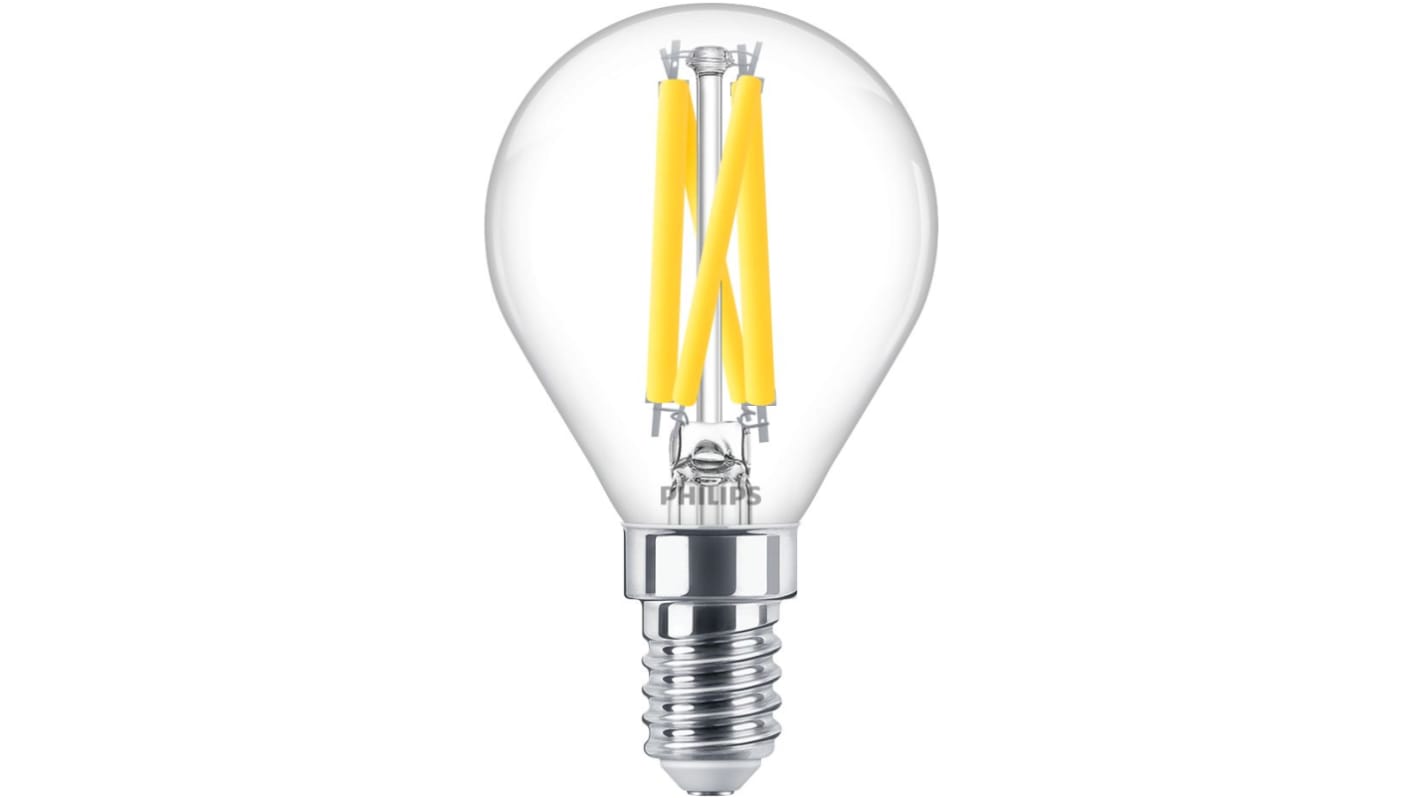 Ampoule LED E14 Philips, 3,4 W, 2200/2700K, Lueur chaude, gradable