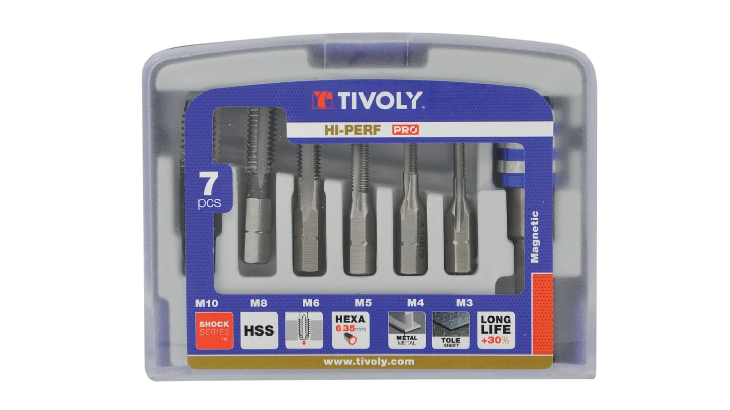 Tivoly Tap Set, M3 to M10 Thread, Metric Standard