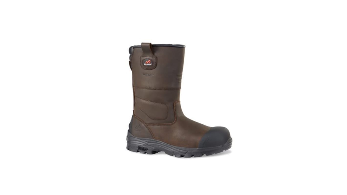 Rockfall Texas - RF70 Brown Fibreglass Toe Capped Unisex Safety Boot, UK 6, EU 39