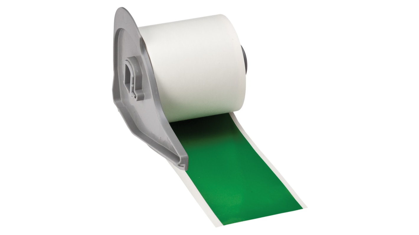 Brady B-595 Black on Green Cable Labels, 15.24 m Length, 50.8 mm Width, 50.8mm Label Width