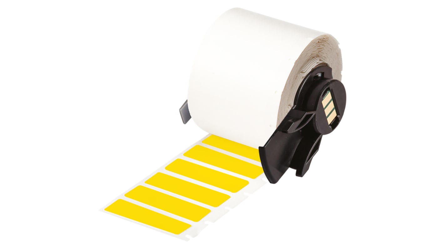 Brady B-499 Black on Yellow Cable Labels, 20.00 mm Width, 7.95mm Label Length, 20mm Label Width