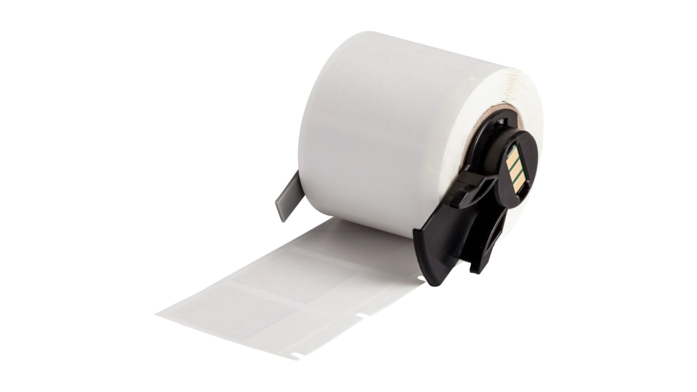 Brady B-427 Black on White/Transparent Label Printer Tape, 25.40 mm Width, 38.10mm Label Length, 25.4mm Label Width