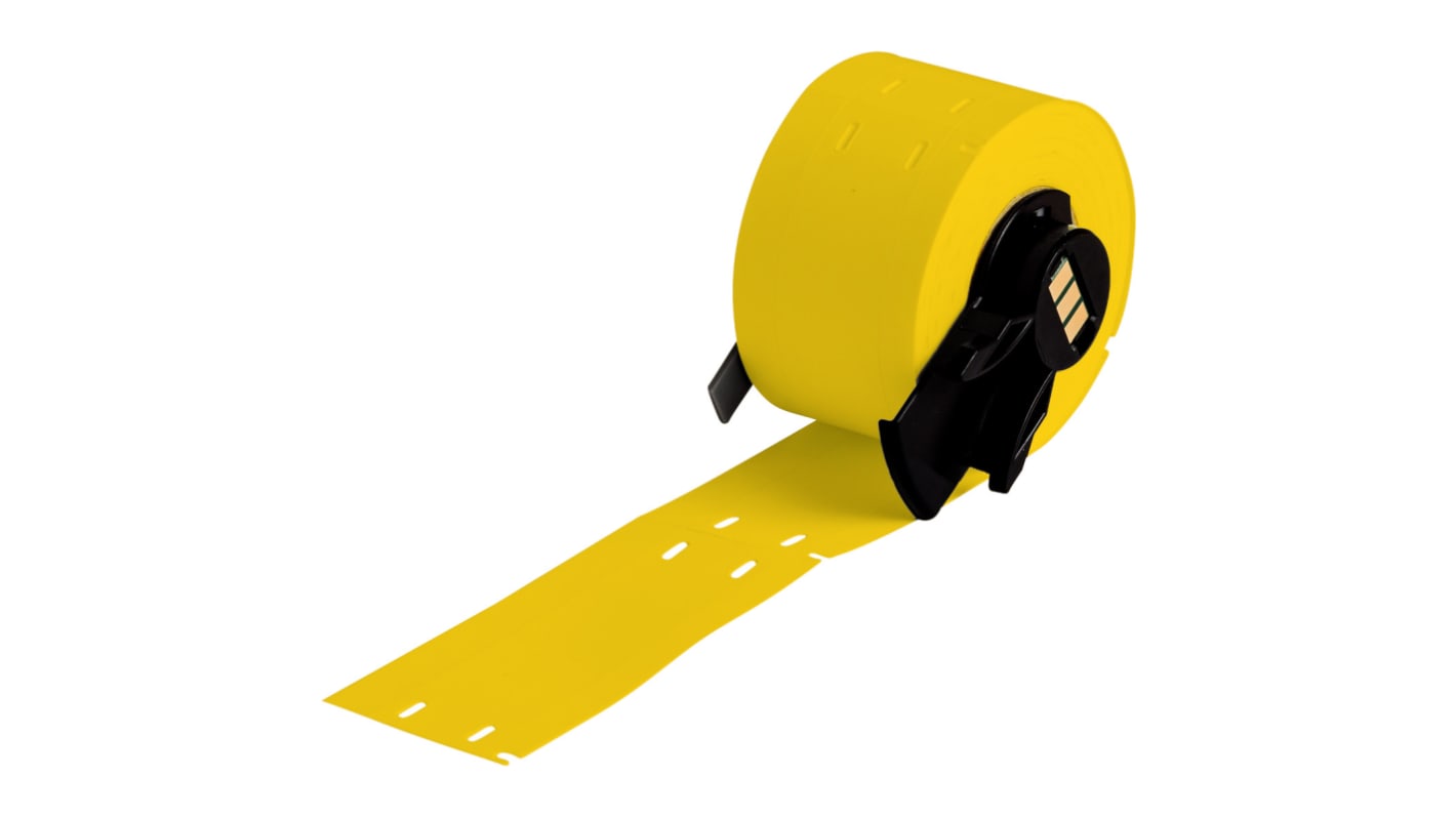 Brady B-109 Black on Yellow Label Printer Label, 19.05 mm Width, 76.20mm Label Length, 17.78mm Label Width