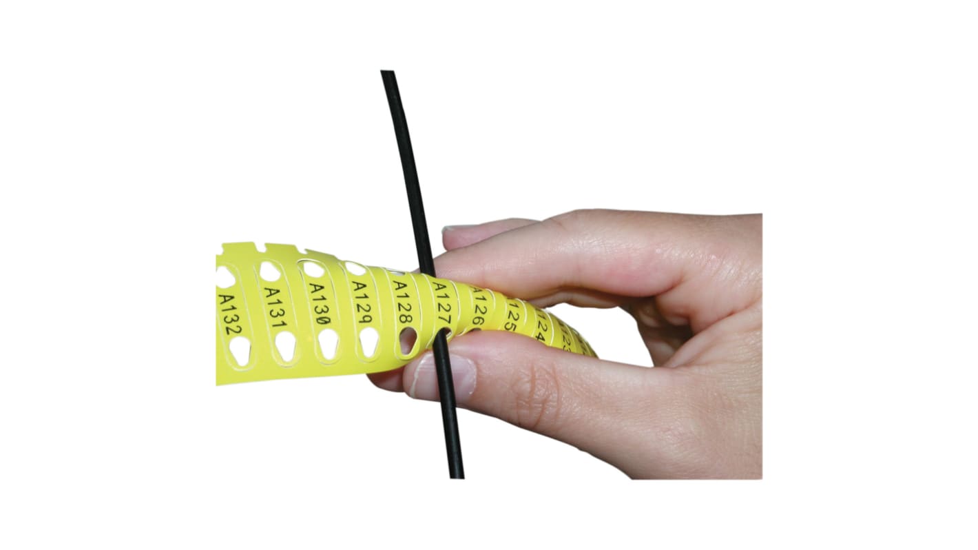 Brady B-7599 Black on Yellow Cable Labels, 23.00 mm Width, 5.20mm Label Length, 23mm Label Width