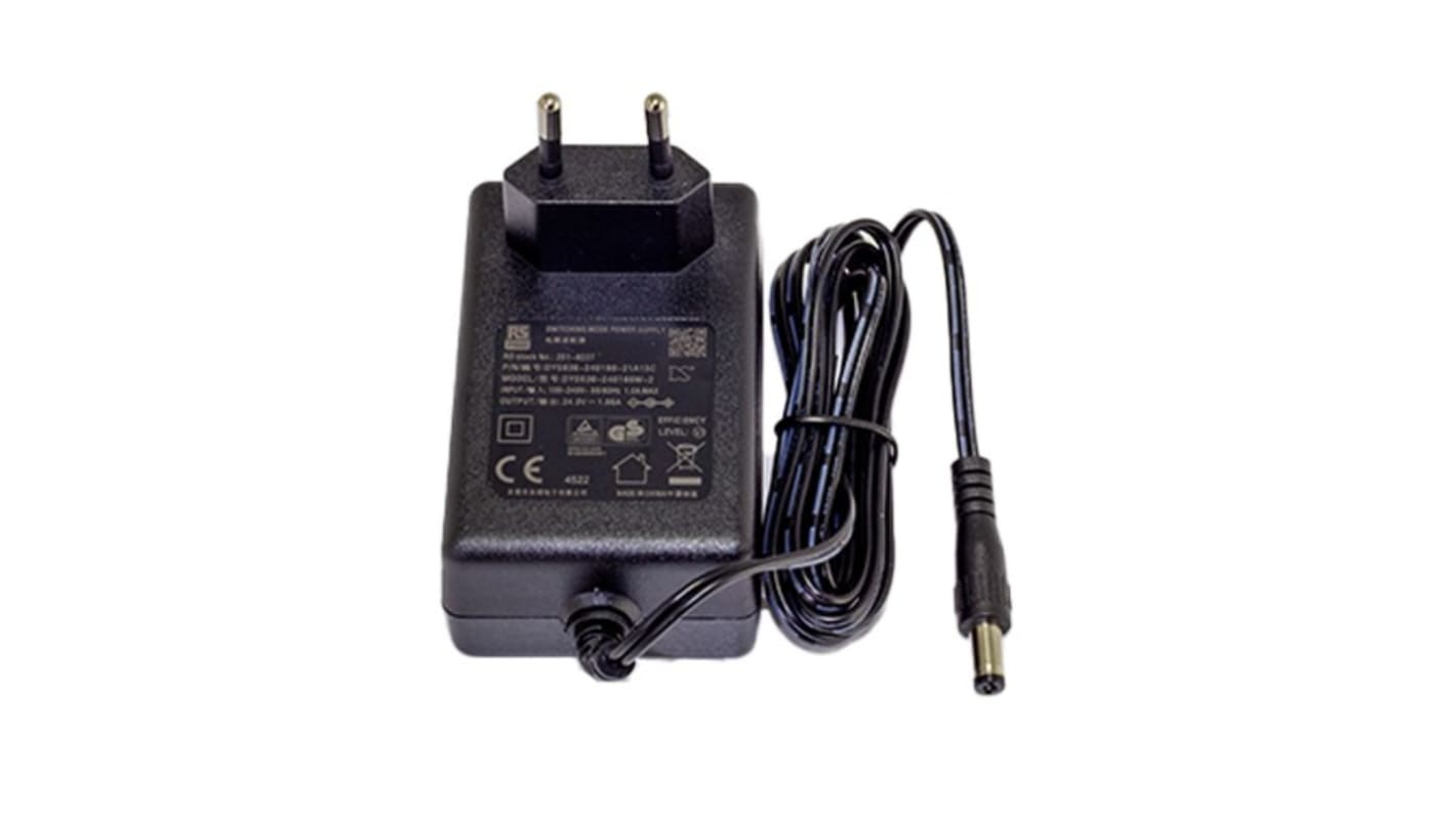 RS PRO 25W Plug-In AC/DC Adapter 5V dc Output, 5A Output