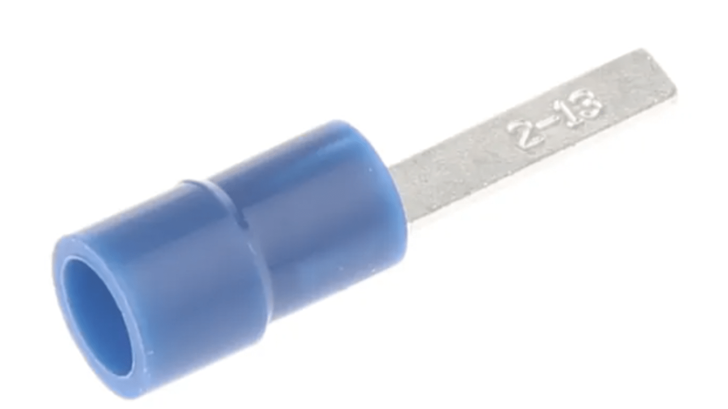 Terminal de lengüeta crimpada RS PRO, No, Aislado, long. 13mm, Azul No Recubierto, 1.5mm² a 2.5mm², 16AWG a 14AWG