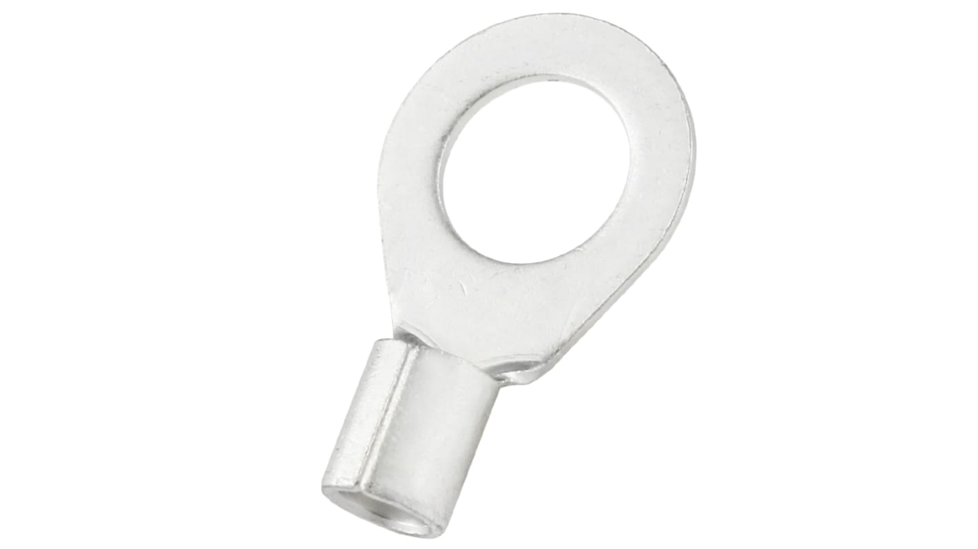 RS PRO Uninsulated Crimp Ring Terminal, 13mm Stud Size, 16mm² to 16mm² Wire Size, Silver