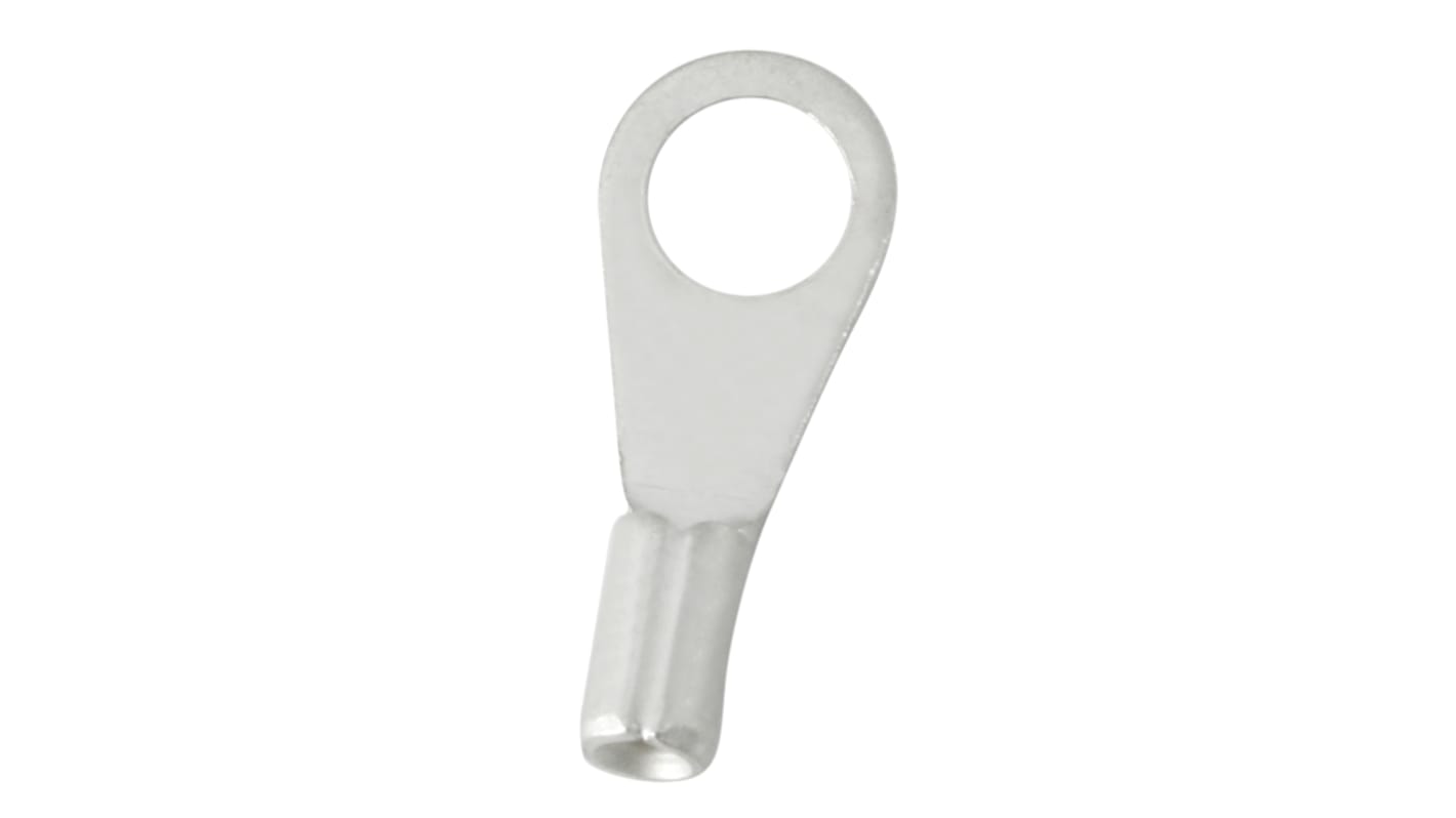 RS PRO Uninsulated Crimp Ring Terminal, 3.2mm Stud Size, 0.2mm² to 0.5mm² Wire Size, Silver